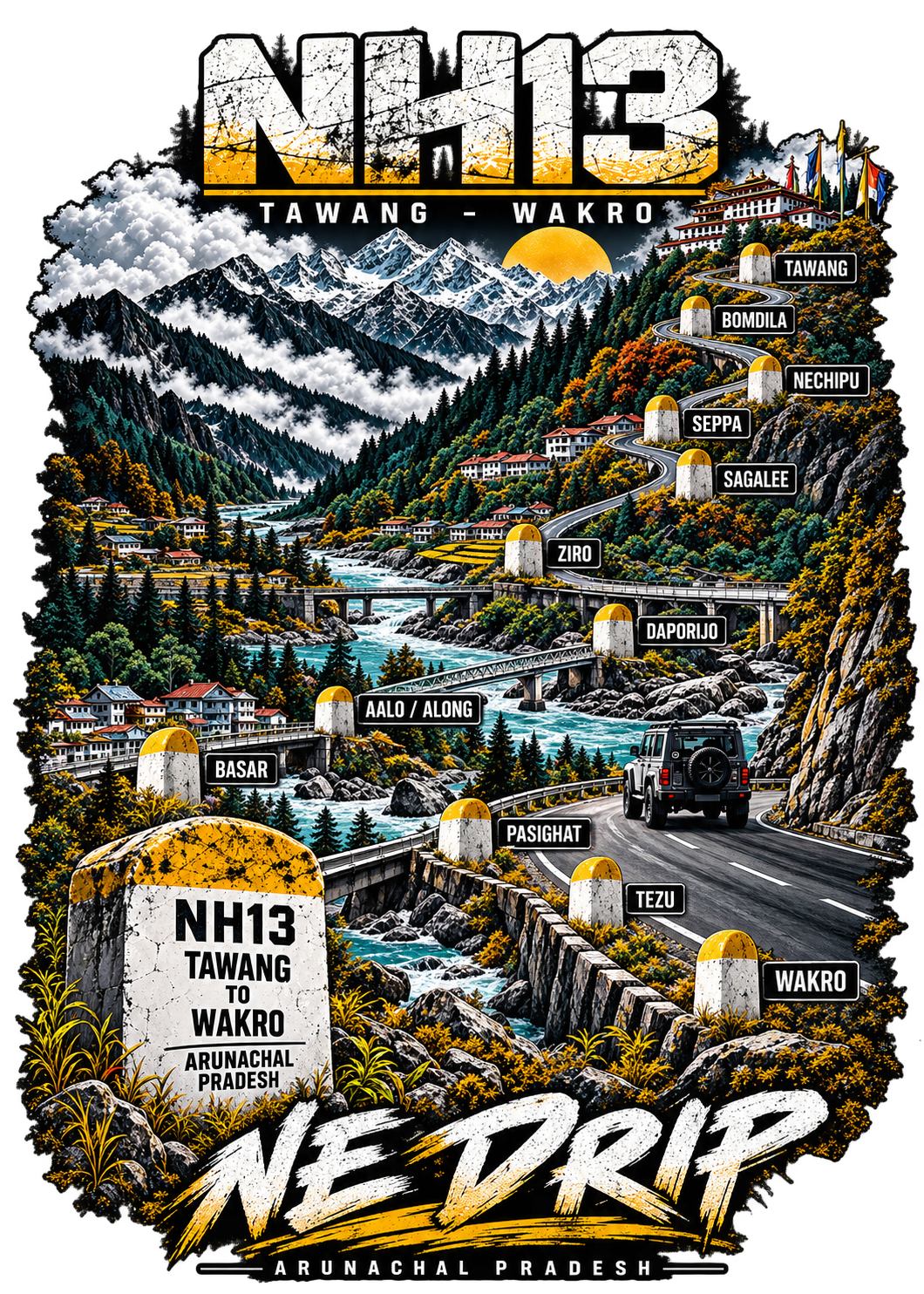 Original NH13 Tawang-to-Wakro artwork